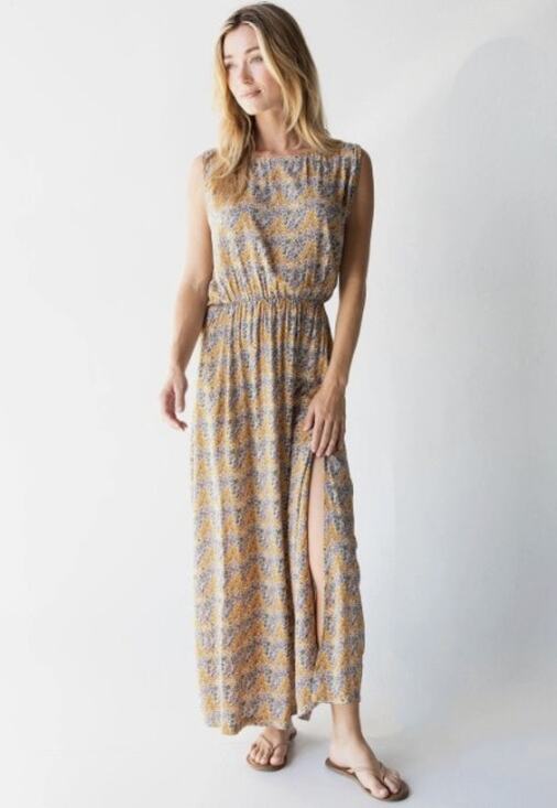 NATURAL LIFE Dresses & Skirts - NWT Natural Life Blue Yellow Floral Christine Maxi Dress Sleeveless Comfort Sz M